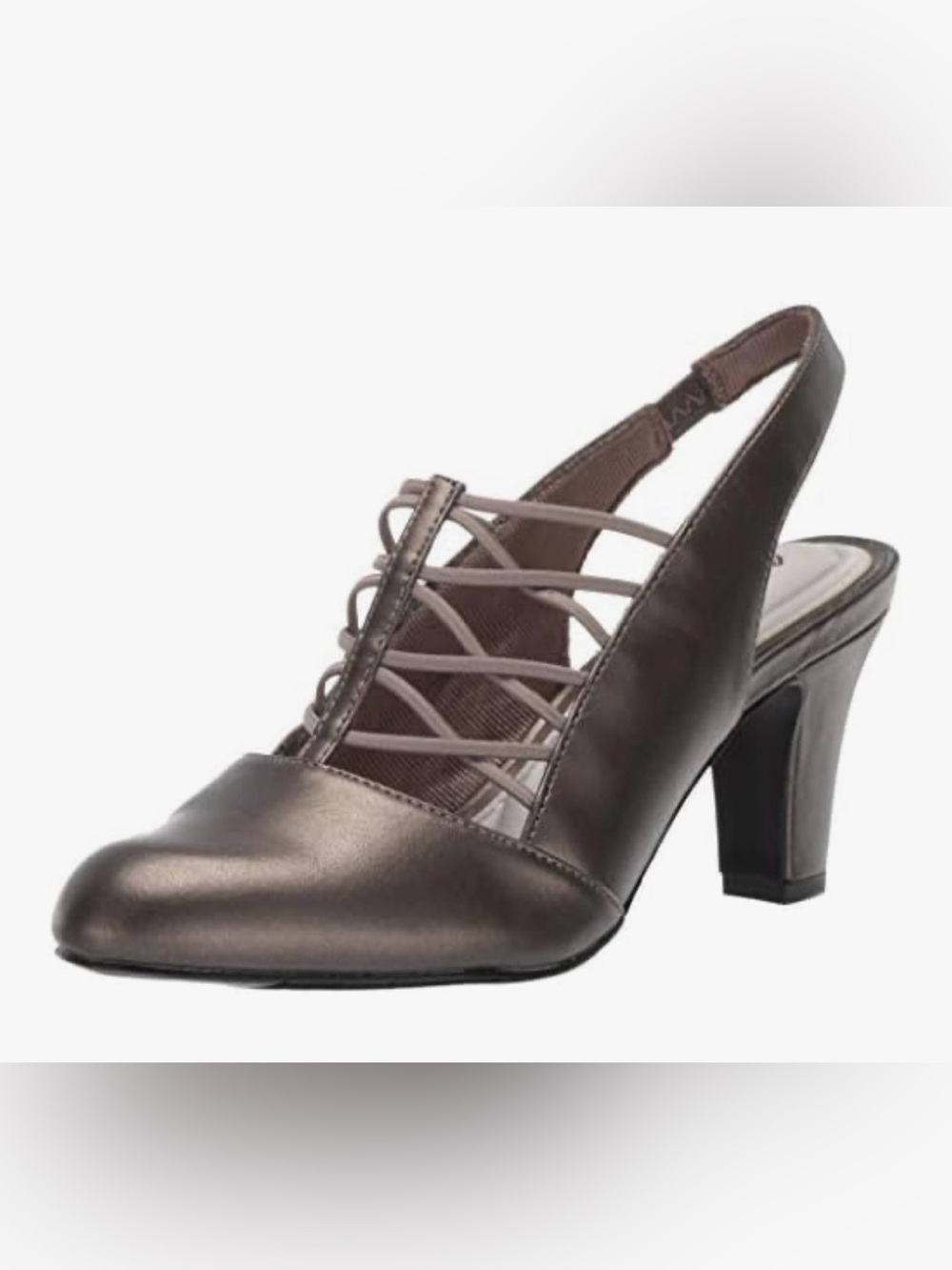 easy street “Berry” Slingback Heels with Lattice Straps